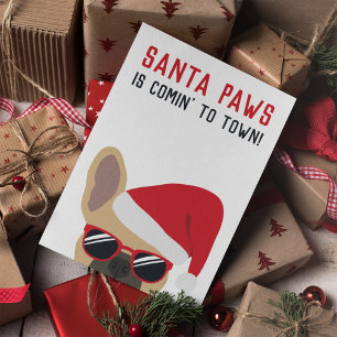 Tarjeta Navidades de Santa Paws encienden el Bulldog franc