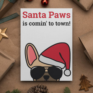 Tarjeta Navidades de Santa Paws encienden el Bulldog franc