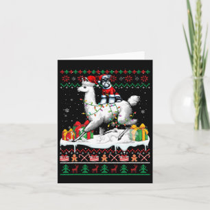 Tarjeta Navidades de Santa Schnauzer en Llama Sweater Lov