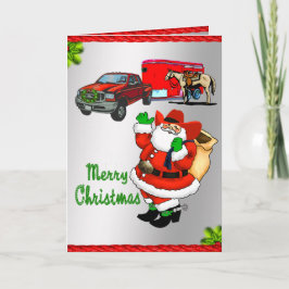 Tarjeta Navidades de Santa Trailer de Camión Rodeo Occiden
