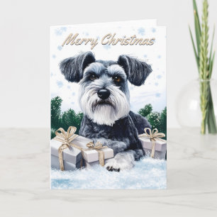 Tarjeta Navidades de Schnauzer
