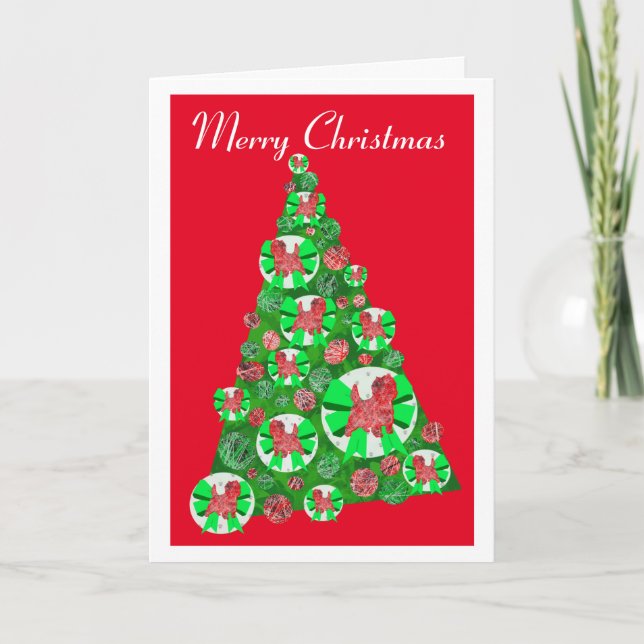 Tarjeta Navidades de silueta de Cairn Terrier reproducen p (Anverso)