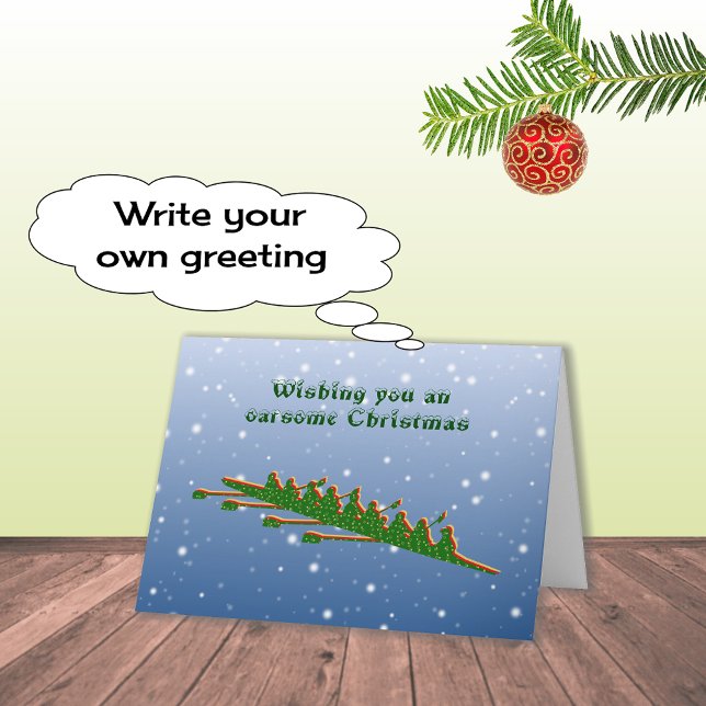 Tarjeta Navidades de silueta verde de la tripulación de re (Subido por el creador)