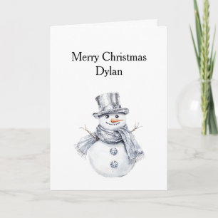 Tarjeta Navidades de Silver Snowman