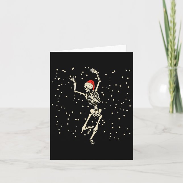 Tarjeta Navidades de Skeleton bailando (Anverso)