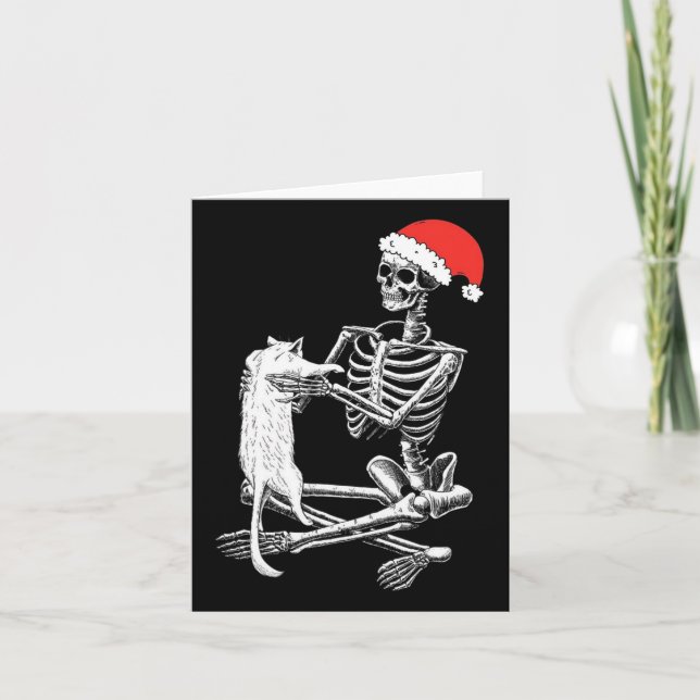 Tarjeta Navidades de Skull Cat (Anverso)