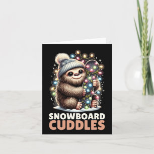Tarjeta Navidades De Snowboard Cuddle Encendido De Snowboa