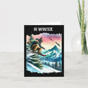 Tarjeta Navidades de snowboard en vacaciones de invierno n