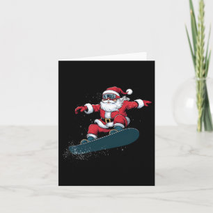 Tarjeta Navidades de Snowboard Santa Claus Snowboard Snowb
