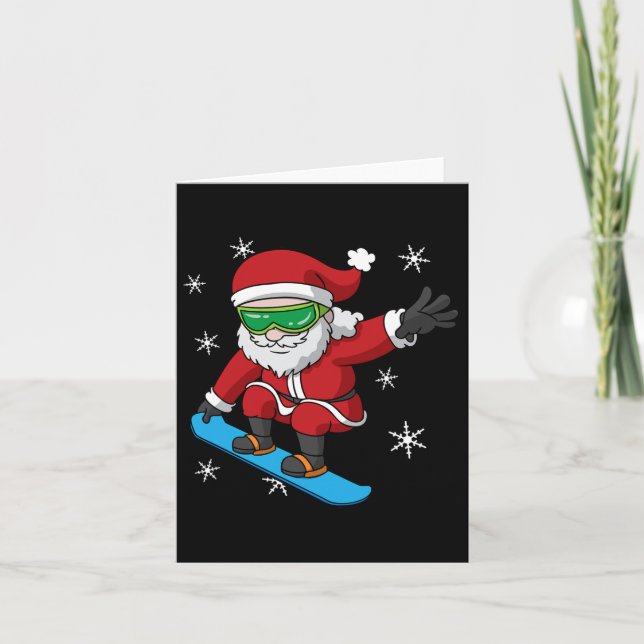 Tarjeta Navidades de Snowboard Santa Claus Snowboard Snowb (Anverso)