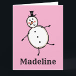 Tarjeta Navidades de Snowman personalizados<br><div class="desc">Esta tarjeta de Navidades personalizada incluye el personaje Snowman de la tripulación de Navidades.</div>