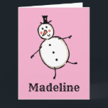 Tarjeta Navidades de Snowman personalizados<br><div class="desc">Esta tarjeta de Navidades personalizada incluye el personaje Snowman de la tripulación de Navidades.</div>