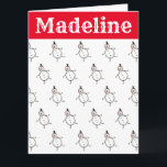 Tarjeta Navidades de Snowman personalizados<br><div class="desc">Esta tarjeta de Navidades personalizada incluye el personaje Snowman de la tripulación de Navidades.</div>