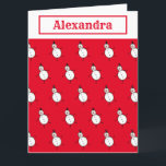 Tarjeta Navidades de Snowman personalizados<br><div class="desc">Esta tarjeta de Navidades personalizada incluye el personaje Snowman de la tripulación de Navidades.</div>