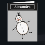 Tarjeta Navidades de Snowman personalizados<br><div class="desc">Esta tarjeta de Navidades personalizada incluye el personaje Snowman de la tripulación de Navidades.</div>