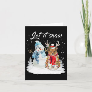Tarjeta Navidades de Snowman Sheepdog Santa Dog