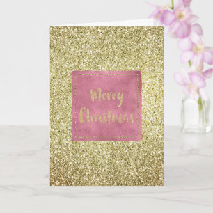 Tarjeta Navidades de Sparkle Glitz, Purpurina de Oro Girly