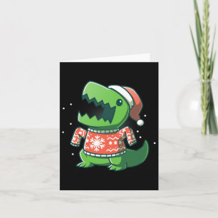 Tarjeta Navidades de T-rex divertidos dinosaurios Ugly Sau