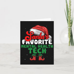 Tarjeta Navidades de tecnología de salud mental favoritos 