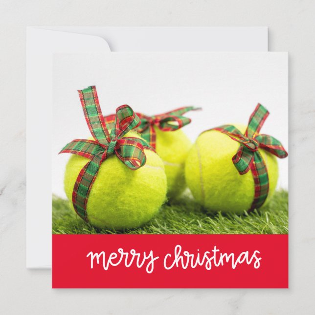 Tarjeta Navidades de tenis con baile de tenis (Anverso)