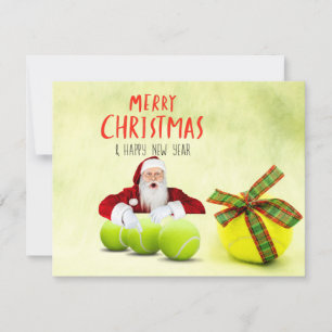 Tarjeta Navidades de tenis con Santa Claus