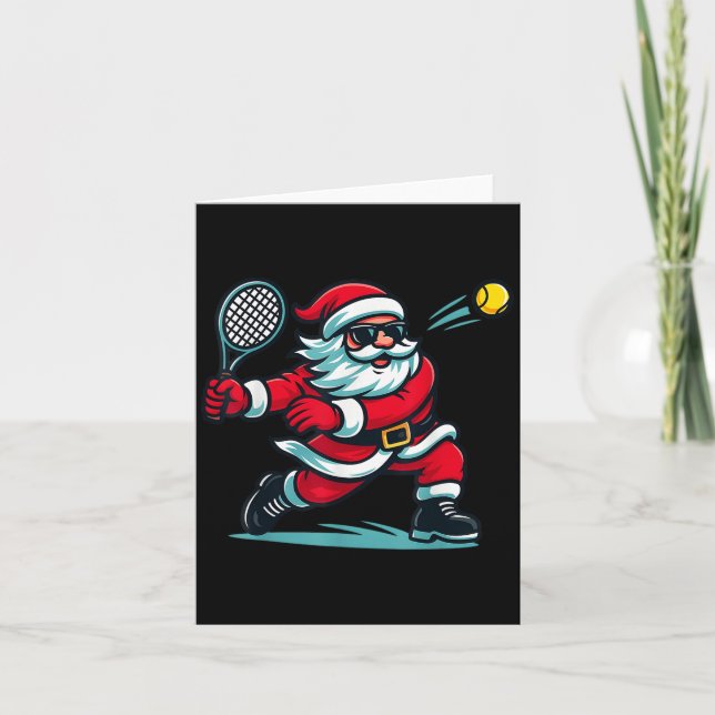 Tarjeta Navidades  de tenis Jugador de Santa Xmas Chicas (Anverso)