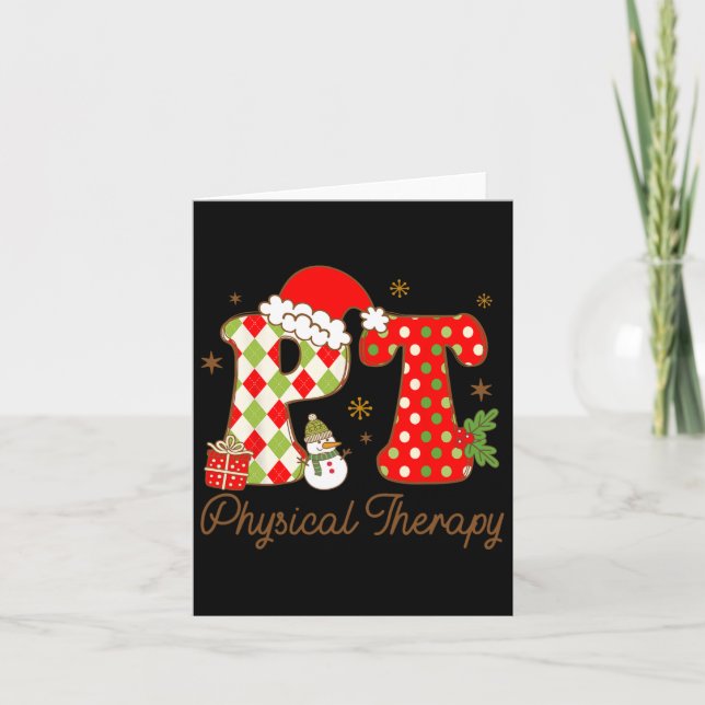 Tarjeta Navidades de Terapia Física Enfermera de Snowman (Anverso)