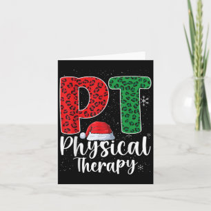 Tarjeta Navidades de Terapia Física Santa Hat Pt Terapista