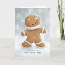 Tarjeta Navidades de Terapia Gingerbread Man