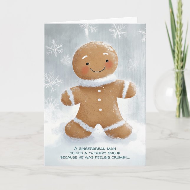 Tarjeta Navidades de Terapia Gingerbread Man (Anverso)