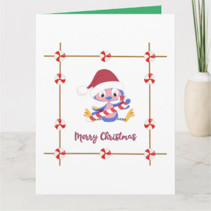 Tarjeta Navidades de texto personalizados BlueBird Candy C