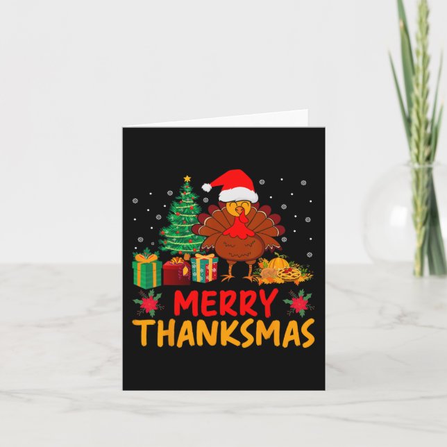 Tarjeta Navidades de Thanksmas Día de Acción de Gracias Tu (Anverso)