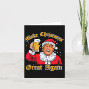 Tarjeta Navidades de Trump beben cerveza Trump en 2024