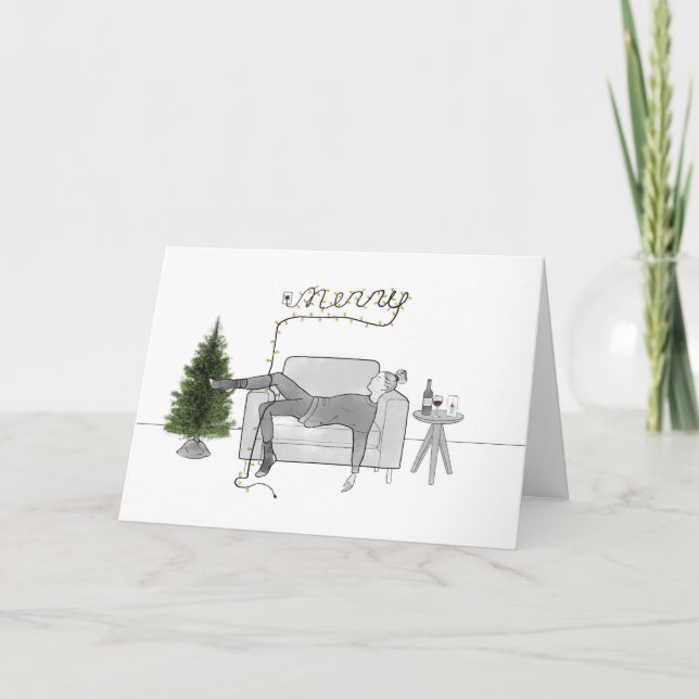 Tarjeta Navidades de un solo Chica (Anverso)