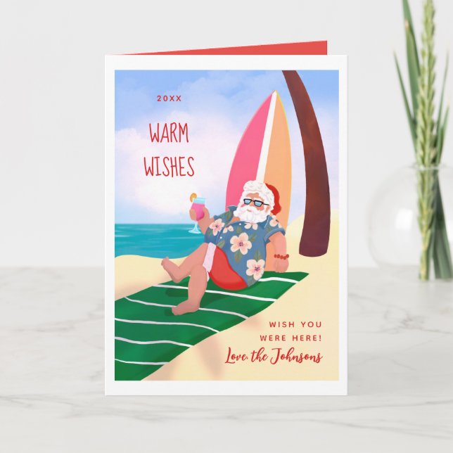 Tarjeta Navidades de vacaciones de verano en Santa María (Anverso)
