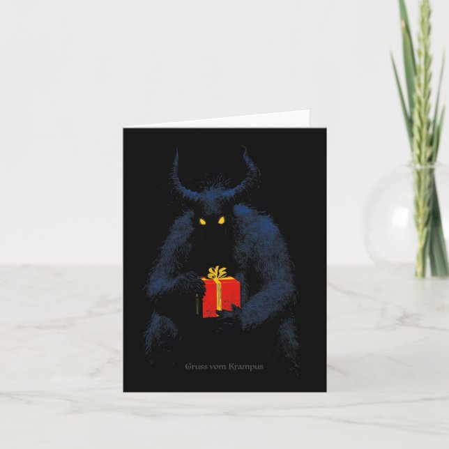 Tarjeta Navidades de vacaciones Gruss Vom Krampus Horns Vi (Anverso)