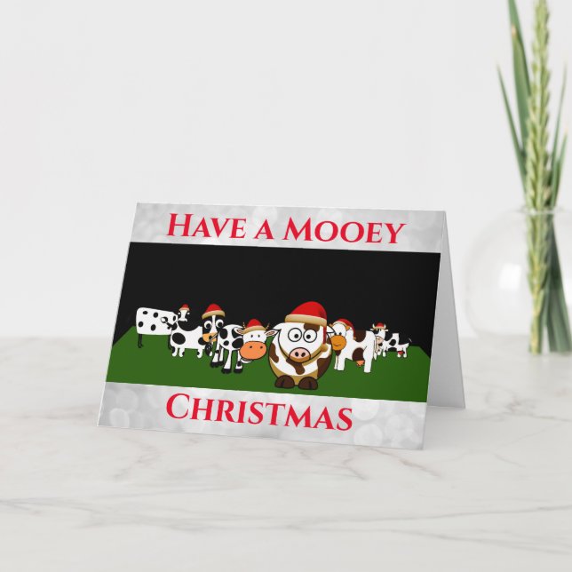 Tarjeta Navidades de vacas graciosas Personalizados (Anverso)