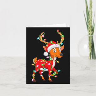 Tarjeta Navidades de venado iluminan Santa Costume Cute An
