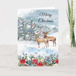 Tarjeta Navidades de venados de Woodland