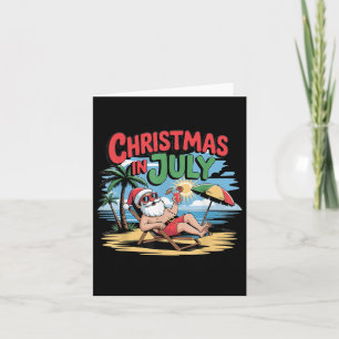 Tarjeta Navidades De Verano En Julio En La Playa De Julio