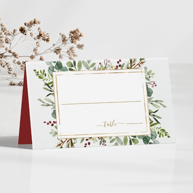 Tarjeta Navidades de Verdor Botánico Boda de Oro Feriado (Subido por el creador)