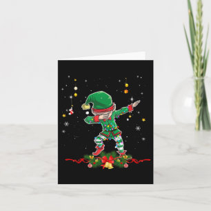 Tarjeta Navidades de vestuario de camiseta de elfo de Dabb