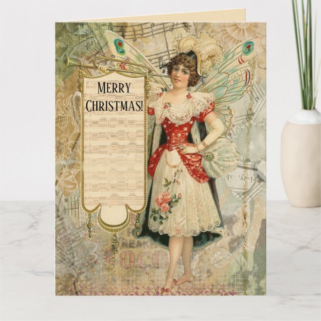 Tarjeta Navidades de Victoria anuncian música (Anverso)