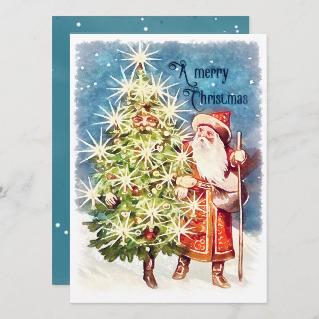 Tarjeta Navidades de Victoria de época (Anverso / Reverso)
