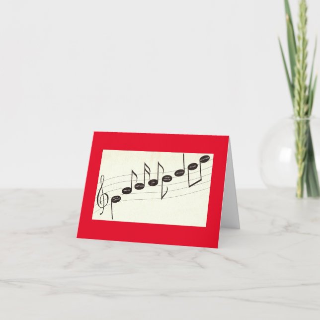 Tarjeta Navidades de Vintage Musical Notes (Anverso)