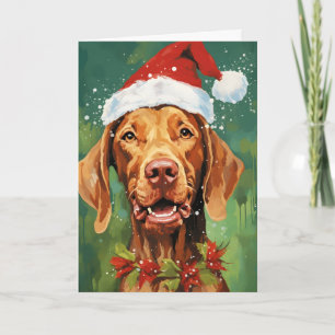 Tarjeta Navidades de Vizsla pincel pintando obras de arte