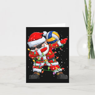 Tarjeta Navidades de voleibol Dabbing Santa iluminan pijam