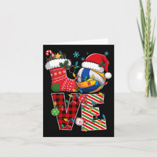 Tarjeta Navidades de voleibol de amor Santa Hat Voleibol P
