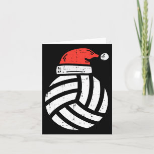 Tarjeta Navidades de voleibol Santa Hat Jugador deportivo 