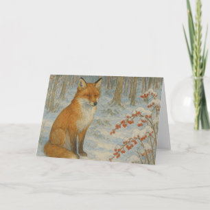 Tarjeta Navidades de Winter Fox